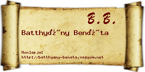 Batthyány Benáta névjegykártya